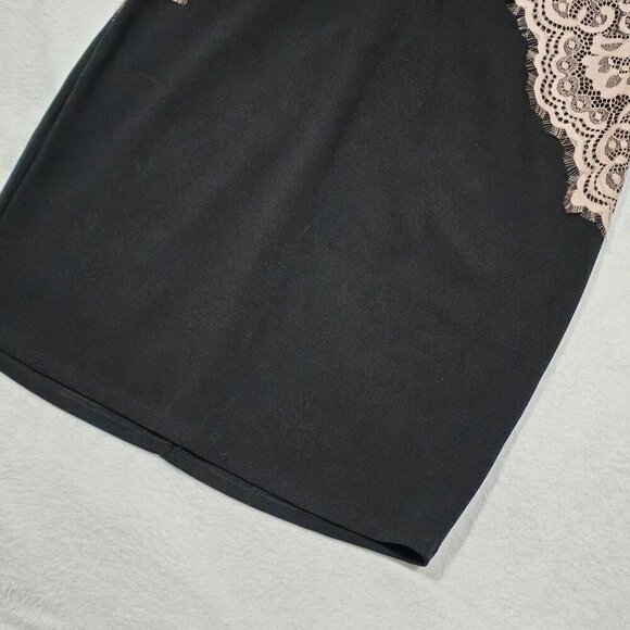 Blashe ✦ Black & Pink Lace Bustier Mini Dress ✦ Curve-Hugging w/ Padded Cups L - Picture 13 of 16